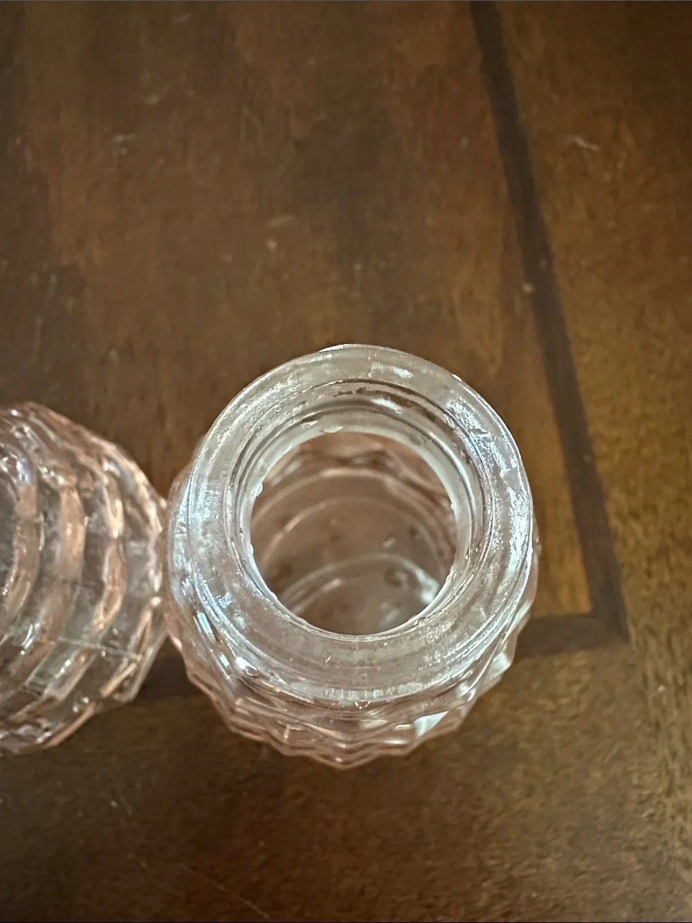 Pink Glass Salt and Pepper Shakers with Silver Tops - Set of 2